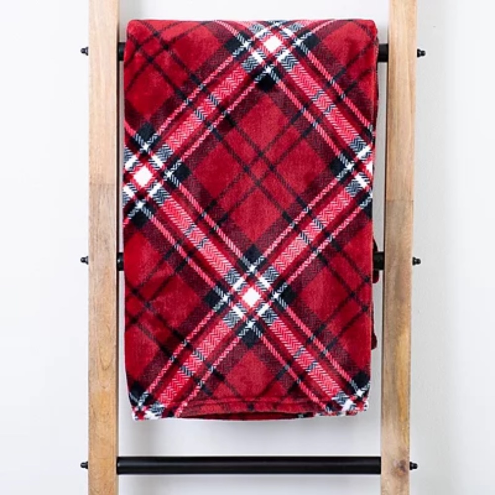 NEW-Red and Black Throw Blanket